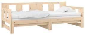 Dormeuse estraibile in legno massello di pino 2x(90x200) cm