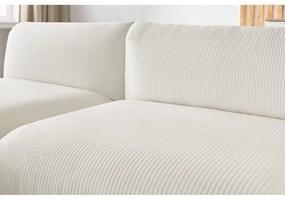 Divano angolare in velluto a coste bianco (angolo sinistro) Lecomte - Bobochic Paris