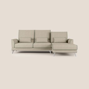 Tommy Divano angolare bicolore con relax e schienali traslanti in microfibra smacchiabile T11 tortora - verde
