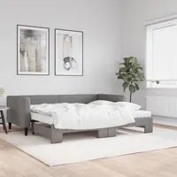 Divano Letto Estraibile Materassi Grigio Scuro 90x190cm Tessuto 3196607