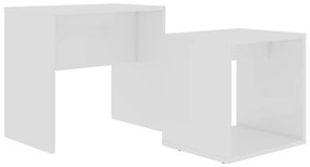 Tavolino da salotto bianco 48x30x45 cm in legno multistrato