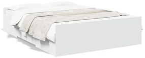 Giroletto con cassetti bianco 120x190 cm in legno multistrato