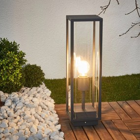 Lucande Lampioncino Annalea in vetro, grigio grafite