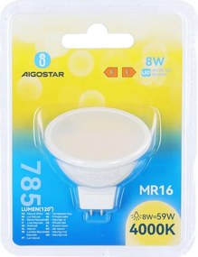 Lampadina LED MR16 GU5,3/8W/12V 4000K - Aigostar