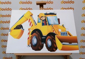 Quadro su tela – Escavatore per bambini