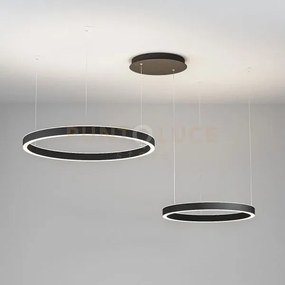 Criseide ss/2d - sospensione nera a led 3000k 3800lm 75w(35w+840w) ...