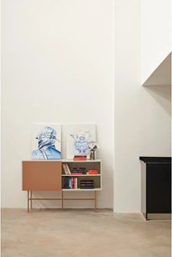 Cassettiera bassa con ante scorrevoli in mattone/beige 140x91 cm Nube - Teulat