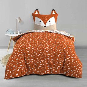 Set copripiumino e federa da bambini bianco/color terracotta in cotone per letto singolo 140x200 cm Roxy – douceur d'intérieur
