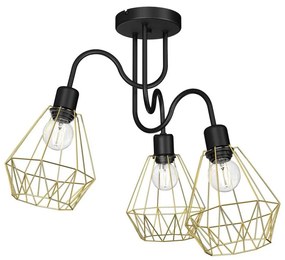 Lampadario a plafone BERGEN 3xE27/60W/230V nero/oro