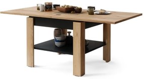 Tavolino pieghevole con mensola LIA quercia/nero