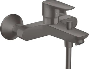 Rubinetto per vasca getto laminare cristallino Talis E per muro nero spazzolato HANSGROHE