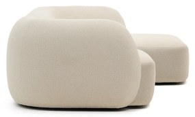 Kave Home - Divano modulare Martina 3 posti con chaise longue destra Ã©cru 287 cm