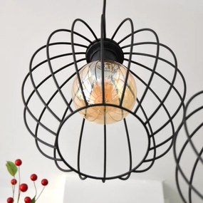 Lampadario LED a sospensione con filo MERCURE 3xE27/15W/230V ø 50 cm nero