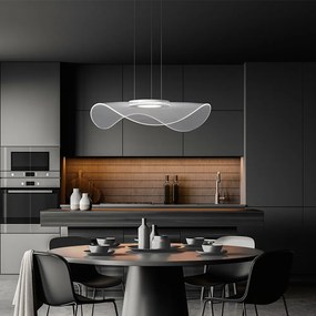 Sospensione Moderna Medusa Metallo Bianco Acrilico Led 45W 3000K