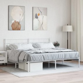 Giroletto Con Testiera Metallo Bianco 180x200 Cm /