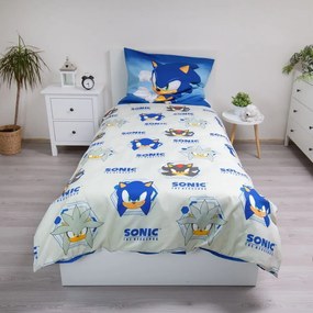 Set copripiumino e federa da bambini blu in microfibra per letto singolo 140x200 cm Sonic – Jerry Fabrics
