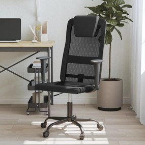 Sedia Da Ufficio Altezza Regolabile Nera İn Rete E Similpelle /