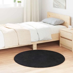 Tappeto Shaggy A Pelo Lungo Navarra Nero 100x100 Cm Poliestere /