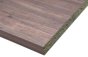 Piano cucina in truciolare rivestito in laminato hpl legno noce naturale Vintage L 304 x P 63 cm, spessore 3.8 cm