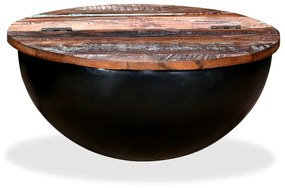 Tavolino Da Caffè A Forma Di Coppa İn Massello Anticato Nero /