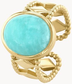 Anello placcato in oro con amazonite Neo