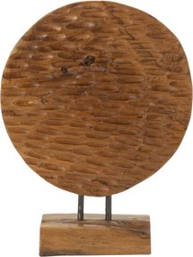 Scultura Coin In Teak Riciclato Cm 30X15,5X40 (Pezzi Unici - Non Rip. In Serie)