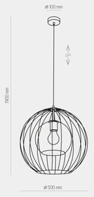 Lampadario a sospensione con filo UNIVERSO 1xE27/60W/230V