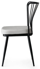 Set di 2 sedie da pranzo in metallo bianco-nero Yildiz - Kalune Design