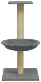 Albero per gatti con palo tiragraffi sisal grigio chiaro 74 cm