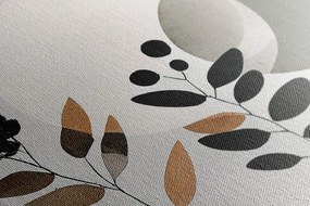 Stampa su tela – Foglie minimaliste con sfondo boho