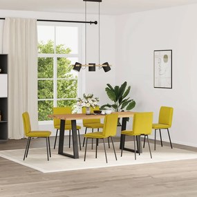 Sedie Da Pranzo 6 Pz Gialle İn Velluto /