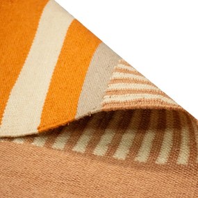 Tappeto bifacciale beige-arancio per esterni in plastica riciclata , 80 x 180 cm Bella - Green Decore