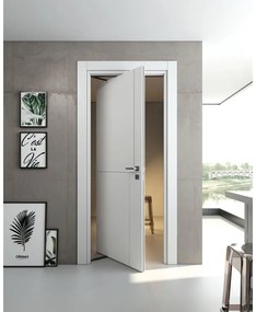 Porta interna rototraslante Lione in legno laccato colore bianco, L 60 x H 210 cm, apertura a sinistra