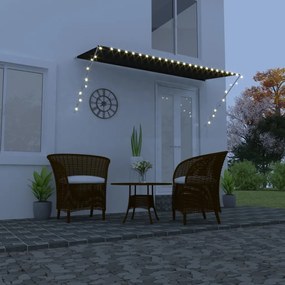 Tenda Da Sole Retrattile Con Led 350x150 Cm Antracite /