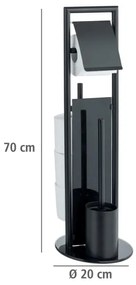 WENKO 24982800 - Set WC RAVINA 20x70 cm acciaio inox/nero