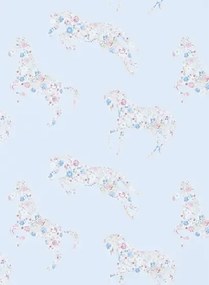 Pretty Ponies - Kindertapete von Sanderson - Blau