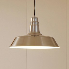 Lampada a sospensione Lindby Laylan, nichel/bianco, Ø 46 cm, metallo