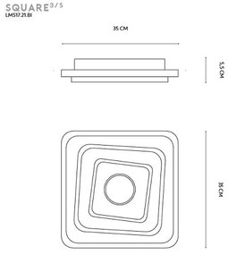 Square 3/s plafoniera bianco 38w 3000k - 4000k