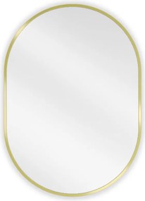 Mexen Loft specchio da bagno ovale 70 x 50 cm, cornice oro spazzolato - 9851-070-050-000-50