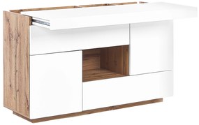 Credenza bianco e legno chiaro GORAN Beliani