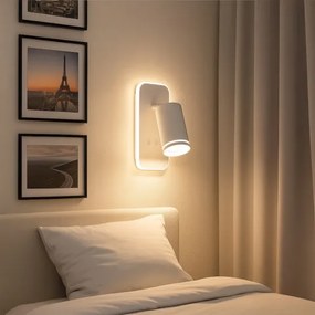 Faretto da parete a LED PIPE 1xGU10/10W/230V + LED/6W bianco