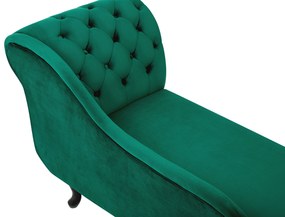 Chaise longue destra in velluto verde NIMES Beliani