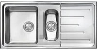 Lavello BRANDO F3 2 vasche versione reversibile + gocciolatoio ACCIAIO INOX incasso SOPRATOP 100,0 X 50,0 prof. 21- 14 015105.X2.01.2033