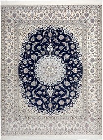 Nain Tappeto 210 x 260 Blu (Iran) Annodato A Mano