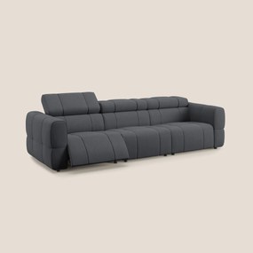 Giotto Divano modulare a 3 sedute con opzione relax elettrico in microfibra effetto velluto impermeabile T09 grigio