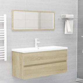 Mobile con lavabo integrato rovere sonoma in legno multistrato