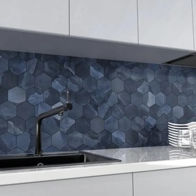 Mosaico in gres porcellanato Venus blu lucido L 7.5 x L 41.5cm x Sp. 9 mm, 7 pezzi