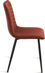 Sedia imbottita in tessuto cannettato Ruggine CANNETO 2 sedie