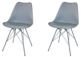 SET 2 SEDIE TOWER METAL GRIGIE