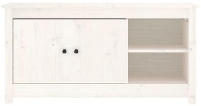 Mobile porta tv bianco 103x36,5x52 cm in legno massello di pino